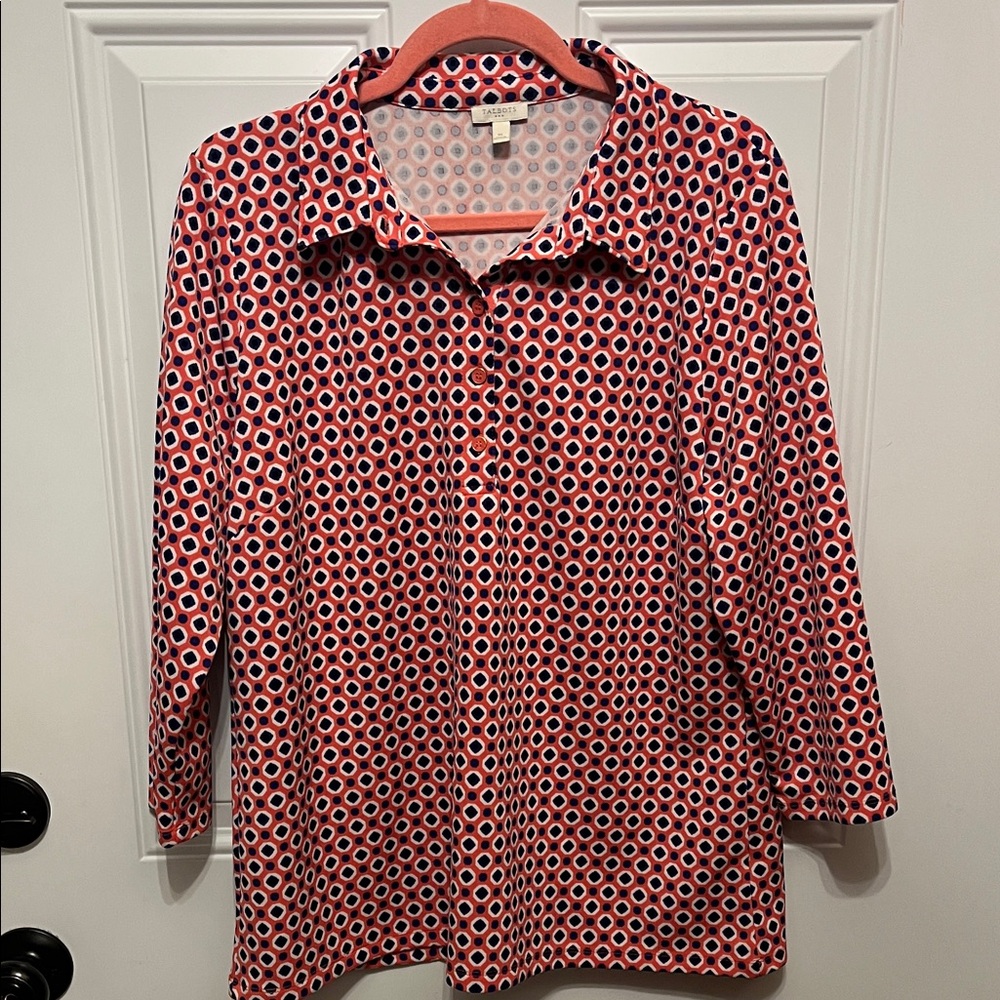 TalbotsGeometric Button Down Shirt Multicolor